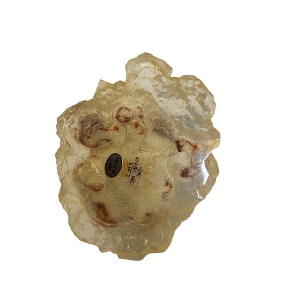 Polar Bear Family Figurine On Ice 3 Bears Statue Resin 3" x 3 1/2" Beige Ocean W - Picture 6 of 6